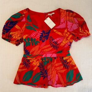 Skies Are Blue Tropical Blouse